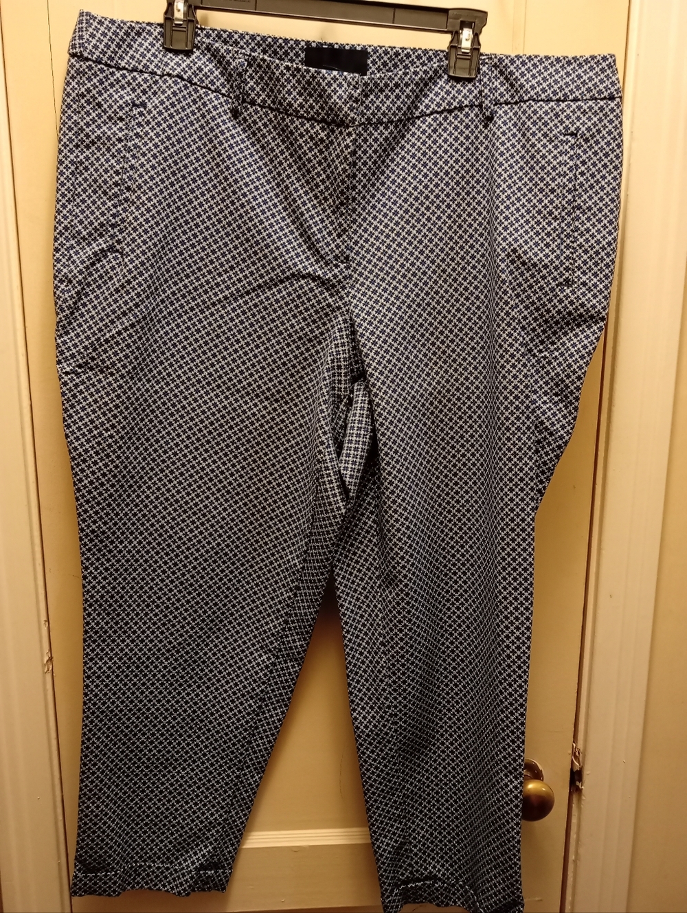 Cynthia Rowley Women's Patterned Dress Capri Pants - Blue Geometric